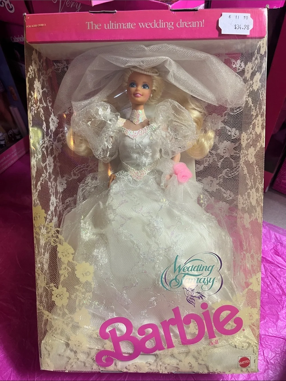 1989 Wedding Fantasy Barbie doll (Model No. 2125) Mattel NRFB